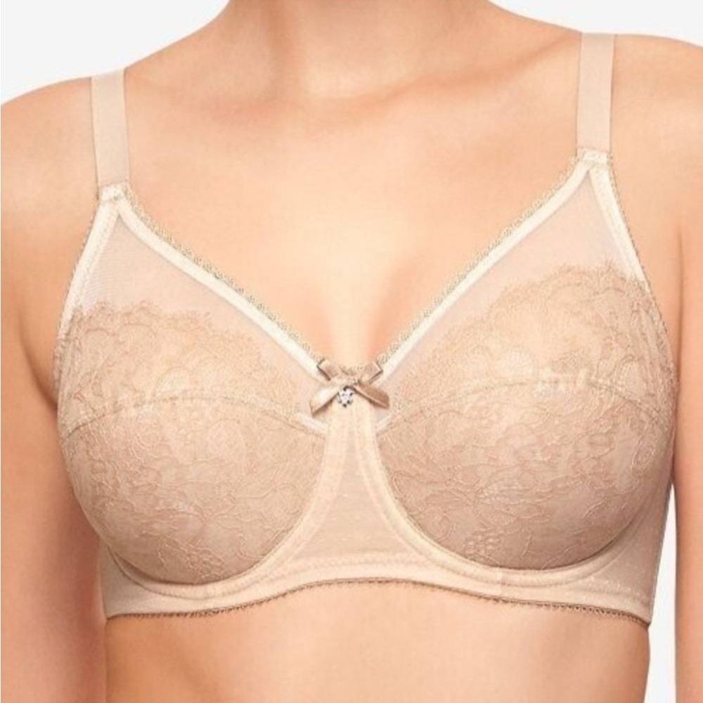 Wacoal Retro Chic Full Figure Underwire Bra 855186 Toast 34DDD Chantilly Lace